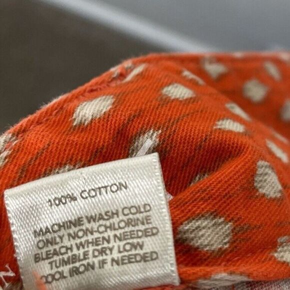 Ann Taylor LOFT Shorts Women 16 Orange Dot Flat Front Chino 100% Cotton - Picture 9 of 9